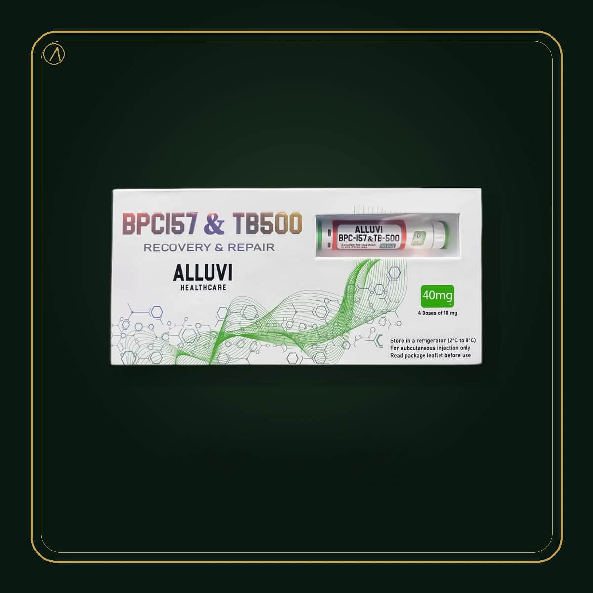 Peptídeos · Alluvi BPC/TB · produto Levita em embalagem premium