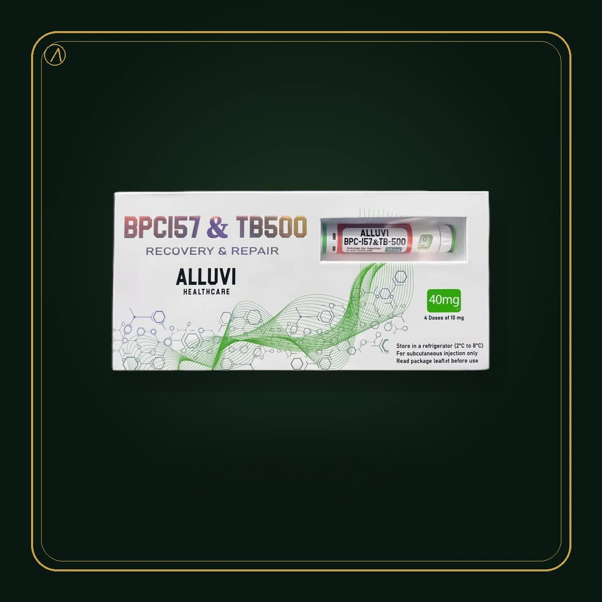 Peptídeos · Alluvi BPC/TB · produto Levita em embalagem premium