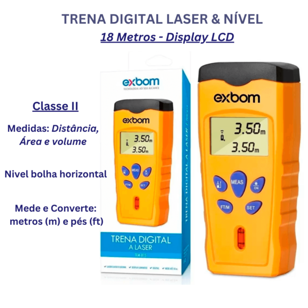 Trena Digital a Laser 18 Metros - TEM-D15 03