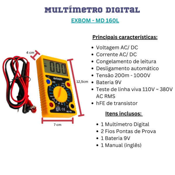 Multímetro Digital MD-160 01