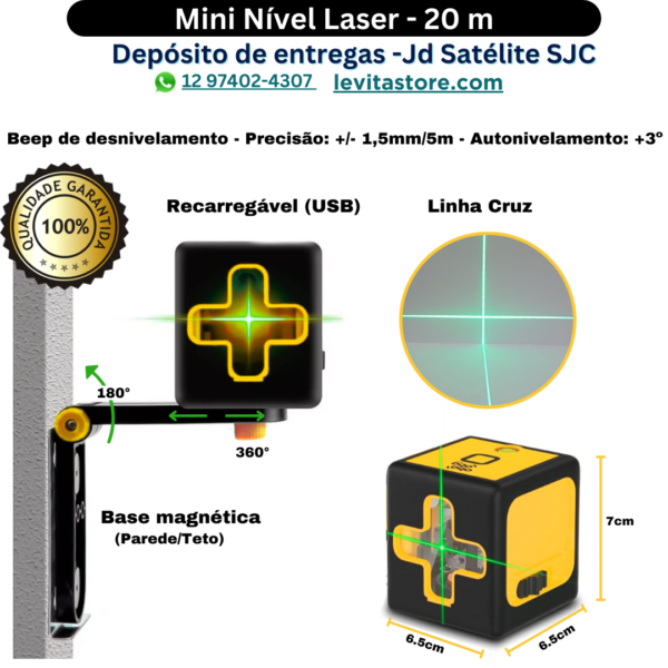 Mini Nível Laser 20m [2 Linhas] _OOM-FE002_00