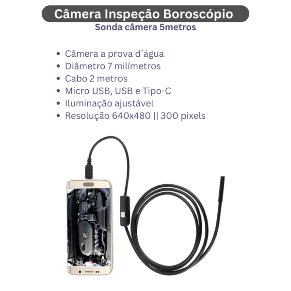 Câmera de Inspeção endoscópica-Boroscópio 5 metros_NKJ-5M_04